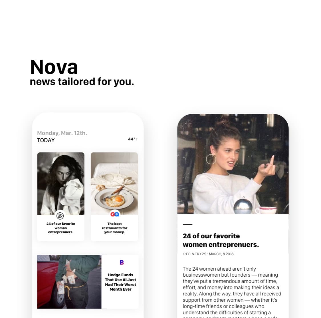 Nova notification surfaces