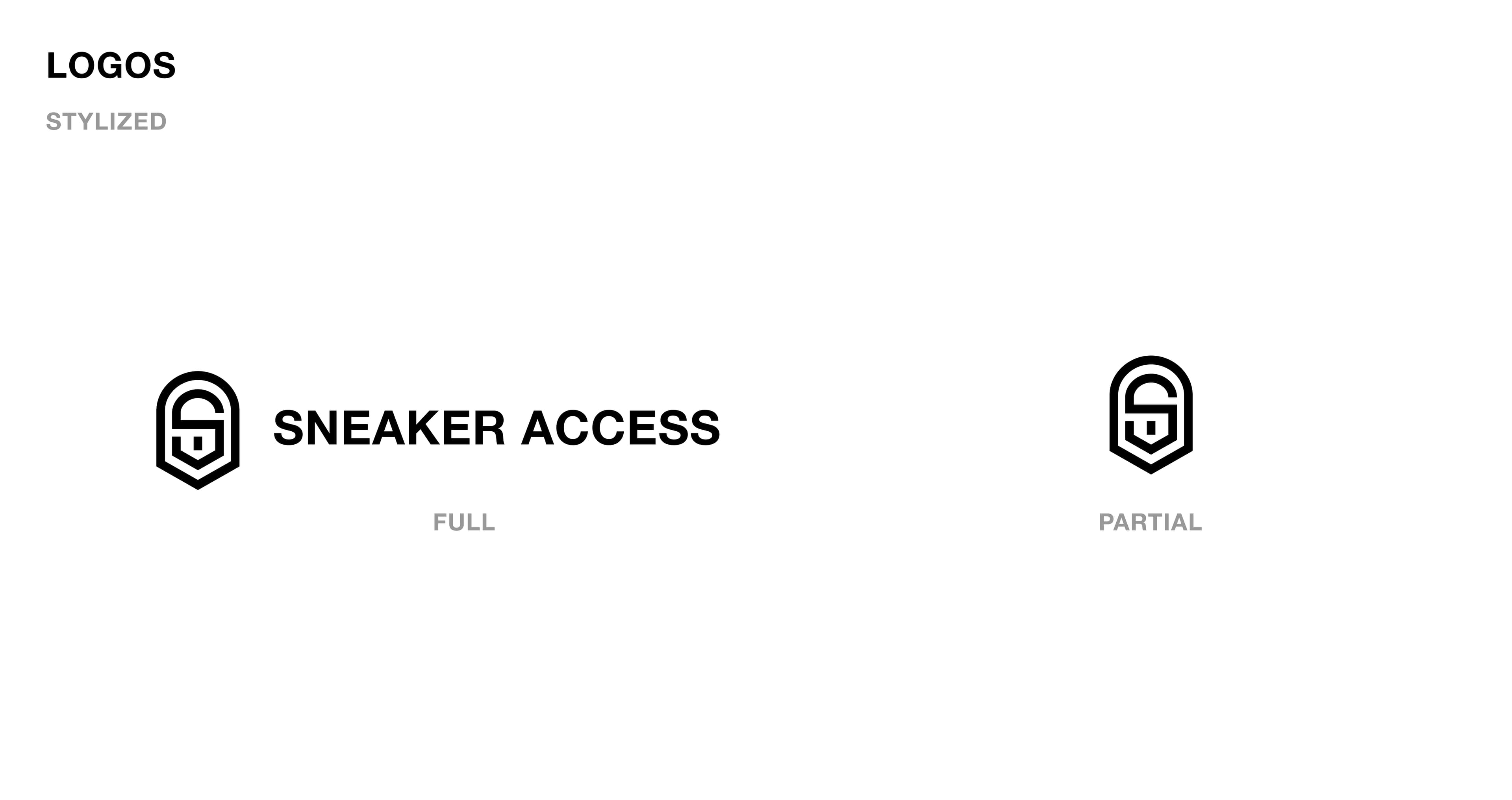 Sneaker Access brand guidelines overview.