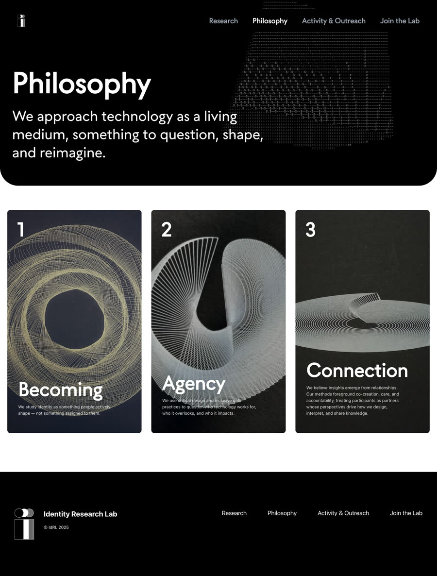 Philosophy page as built.